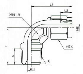 ピーエスフィット PEEK樹脂製 エルボユニオン PSL